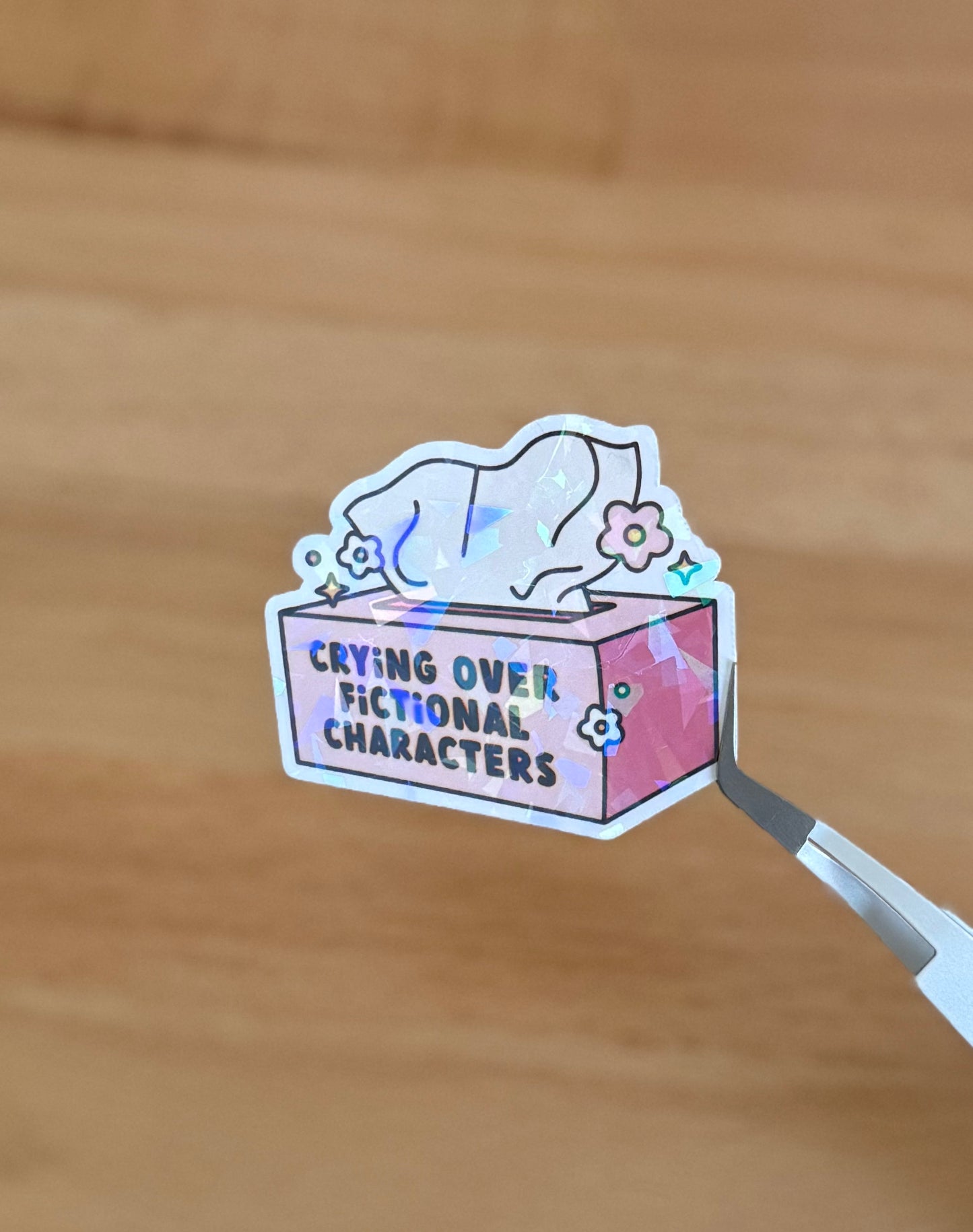 Crying Over Fictional Characters Sticker