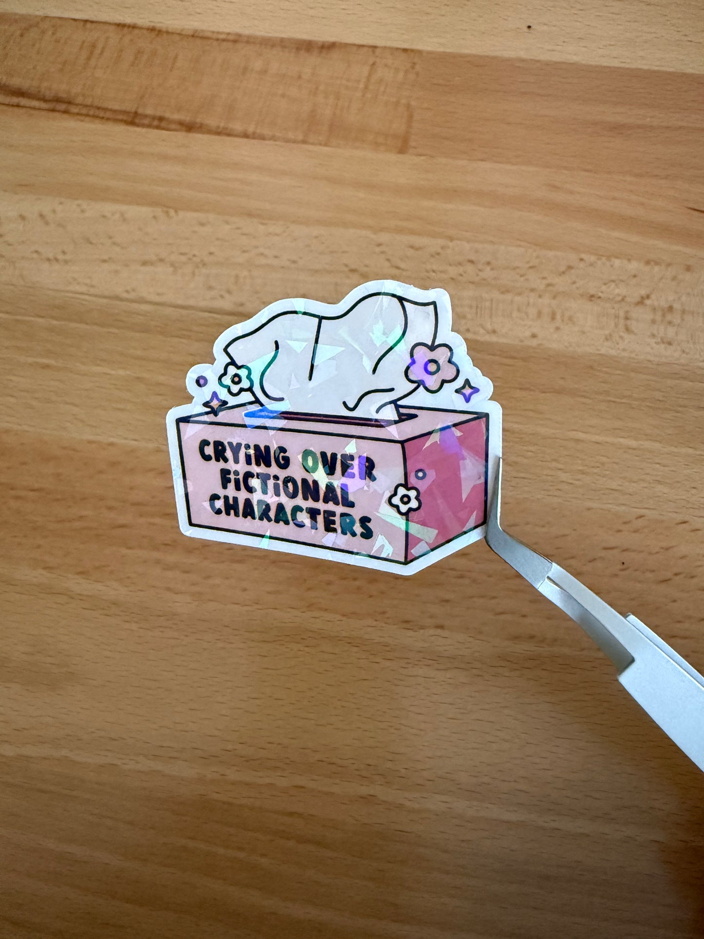 Crying Over Fictional Characters Sticker