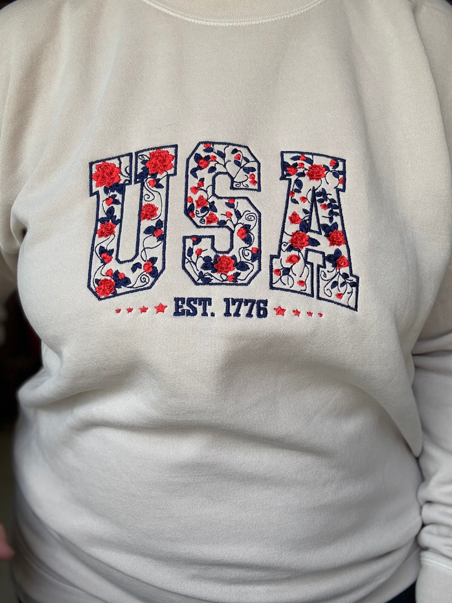 USA Embroidered Crewneck