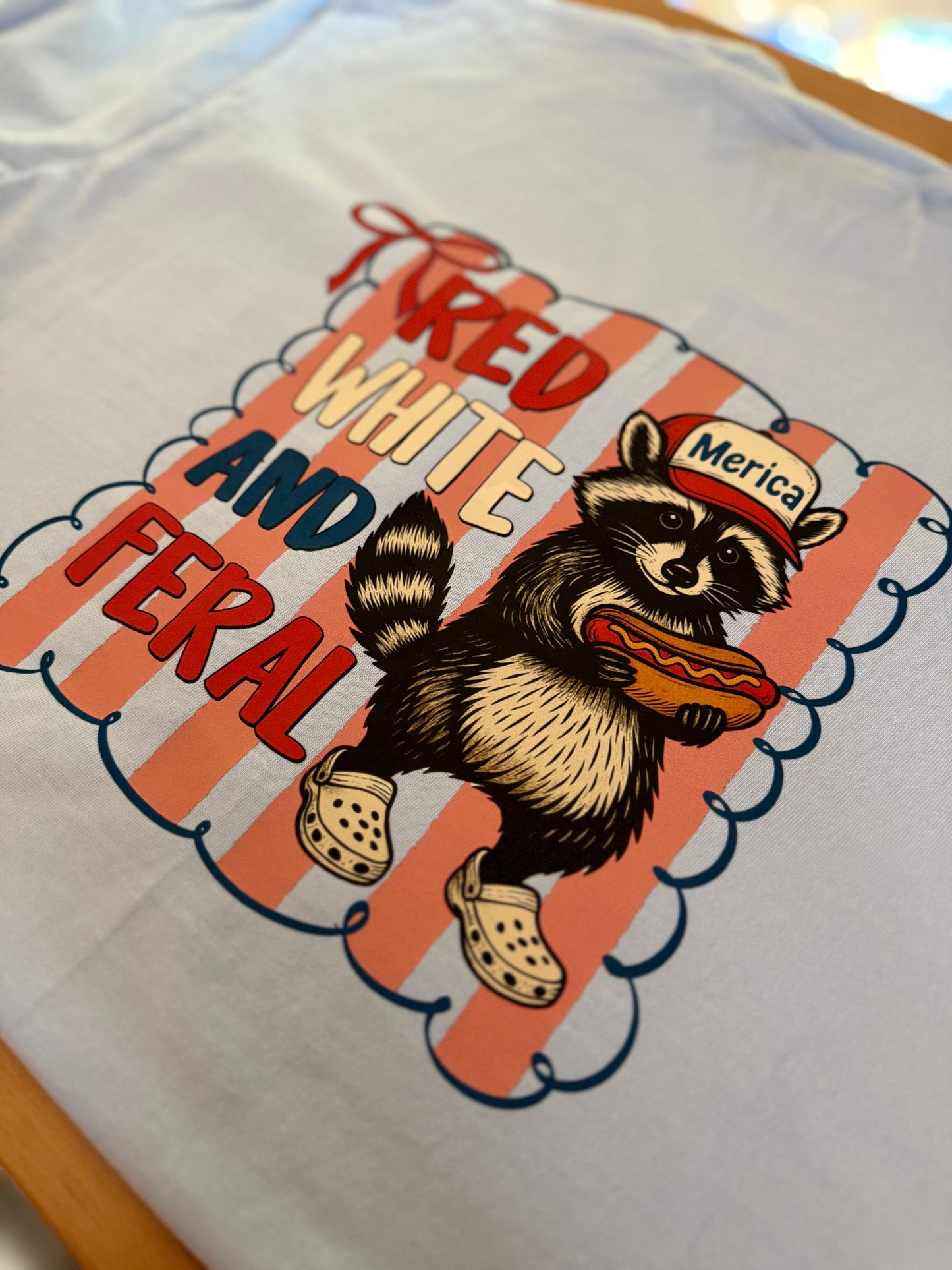 Red, White and Feral Tee