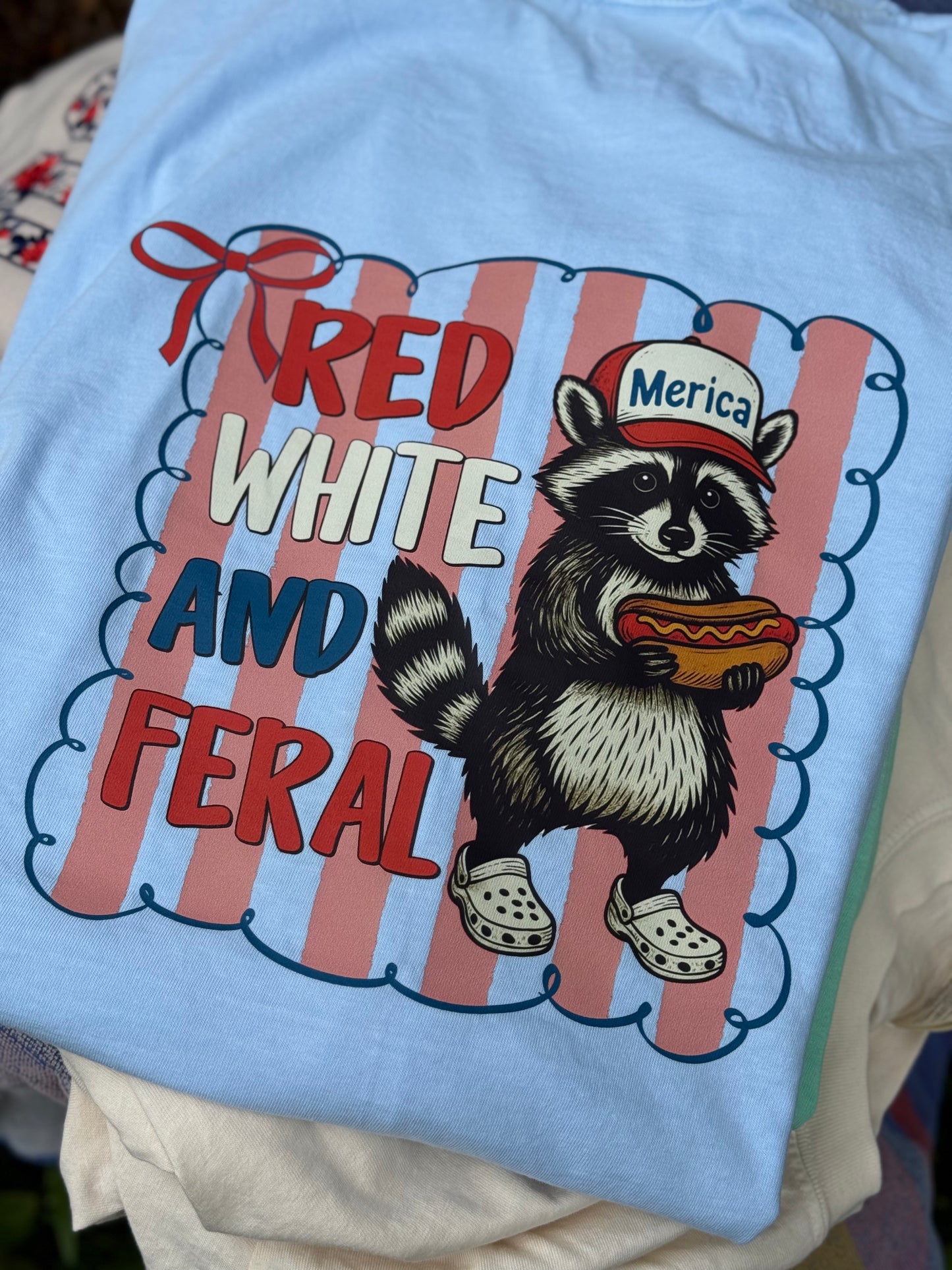 Red, White and Feral Tee