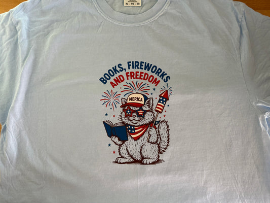 Books, Fireworks, and Freedom Tee