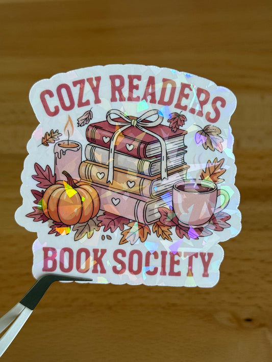 Cozy Readers Book Society Sticker