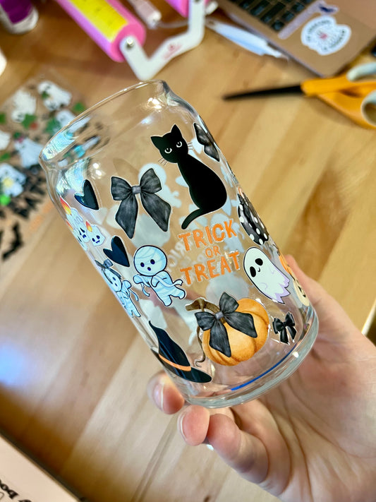 Trick or Treat Glass Can