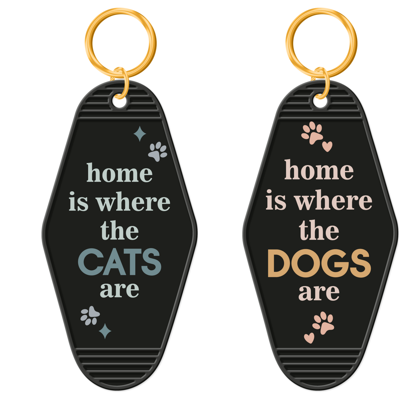 Home Is Where The Dog/Cats Are Keychain