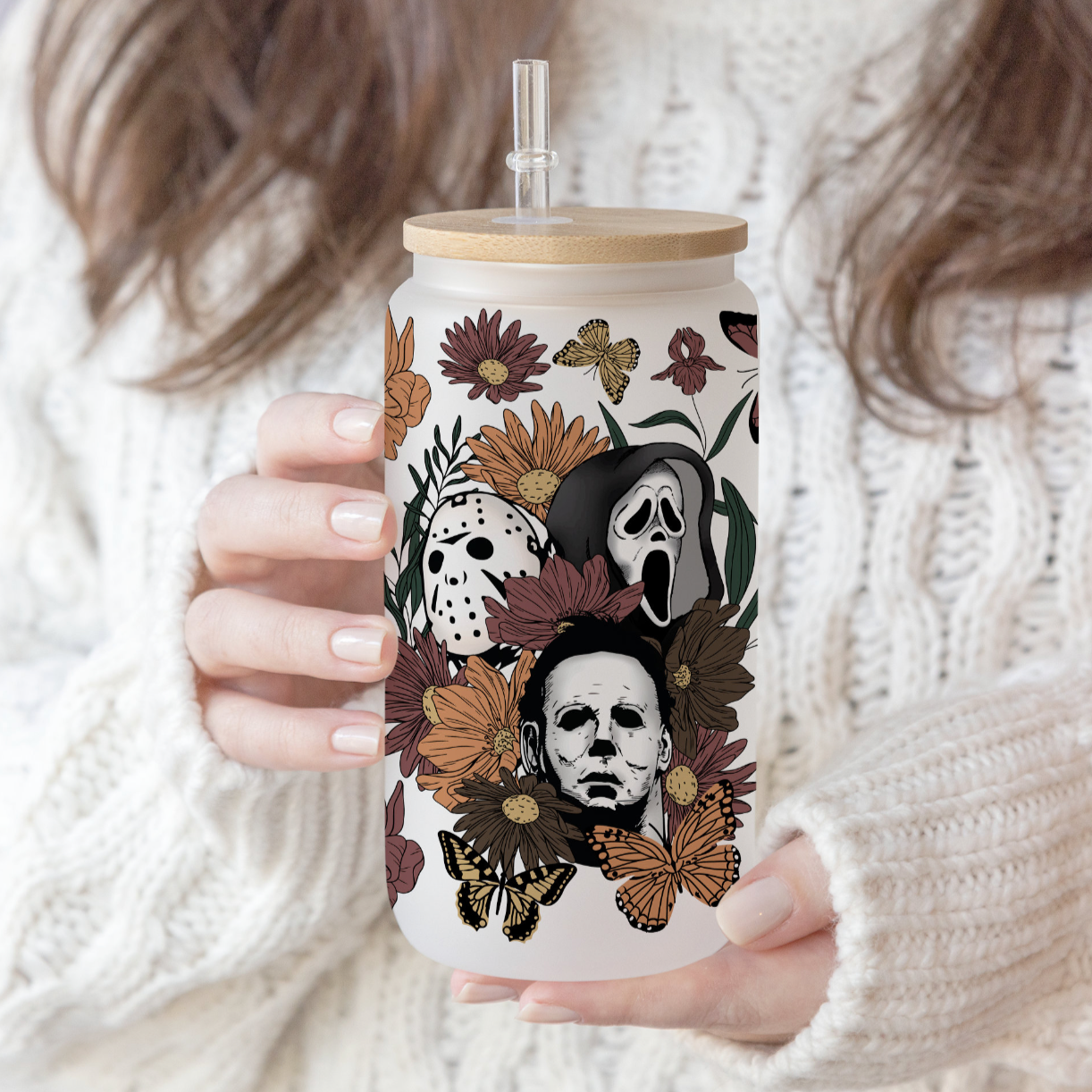 Halloween Horror Glass Can