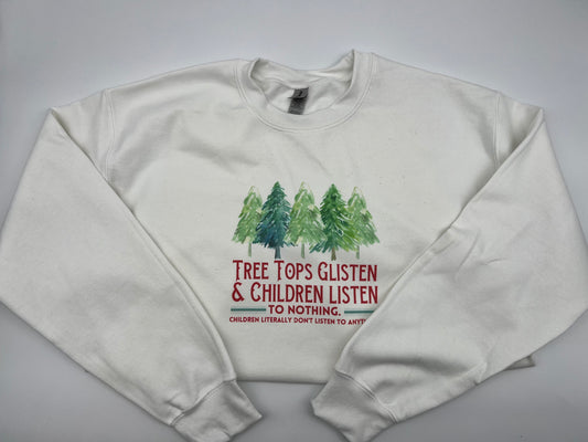 Imperfect Tree Tops Glisten Crewneck Size Lg